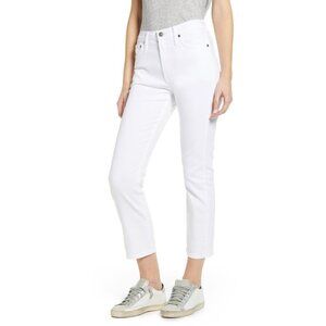 Edwin Elin Crop Straight Leg Jeans Optic White Size 33